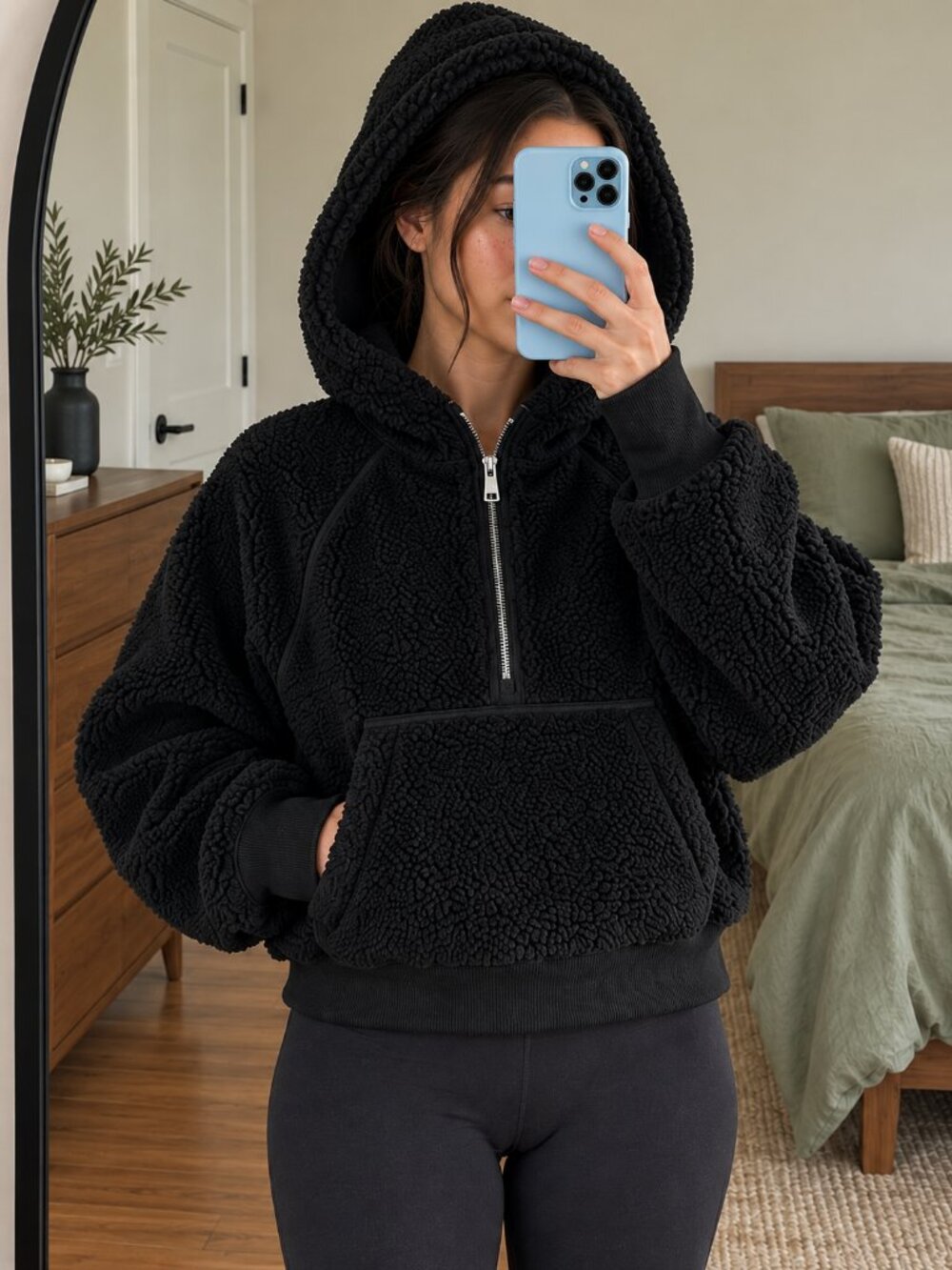 Lululemon Scuba Oversized Sherpa Half-Zip Hoodie Black Size M/L